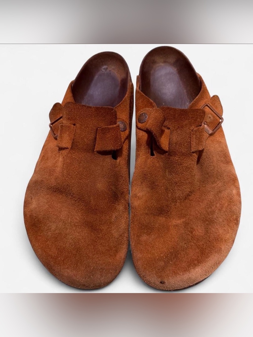 Birkenstock Suede Slip-On Clog in Chestnut
